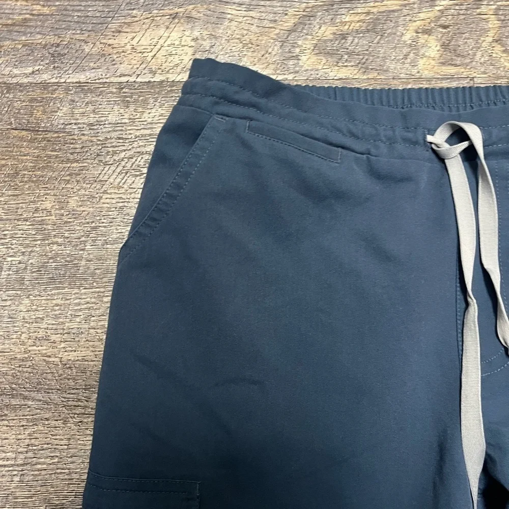 Figs Blue Cargo Pants with Elastic Waistband